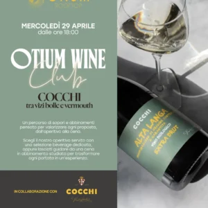 Otium wine club cocchi giovedì 29 aprile ore 18:00 da otium rooftop